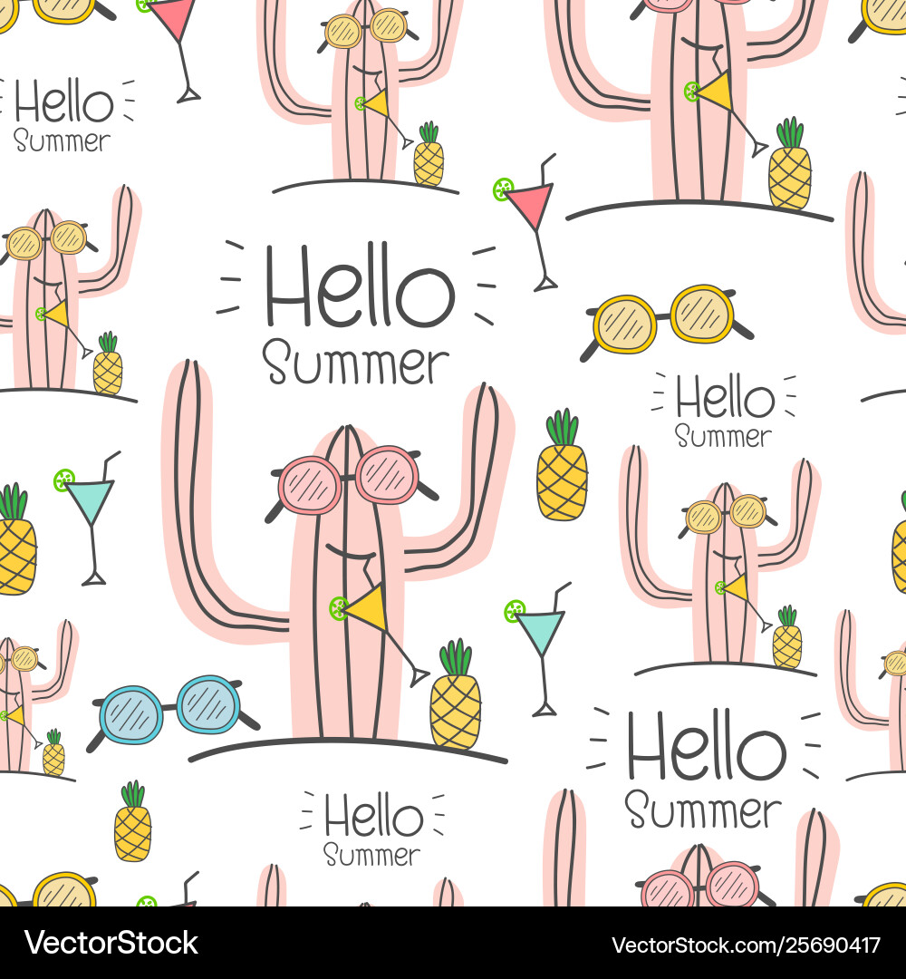 Cactus Pattern Background vector image