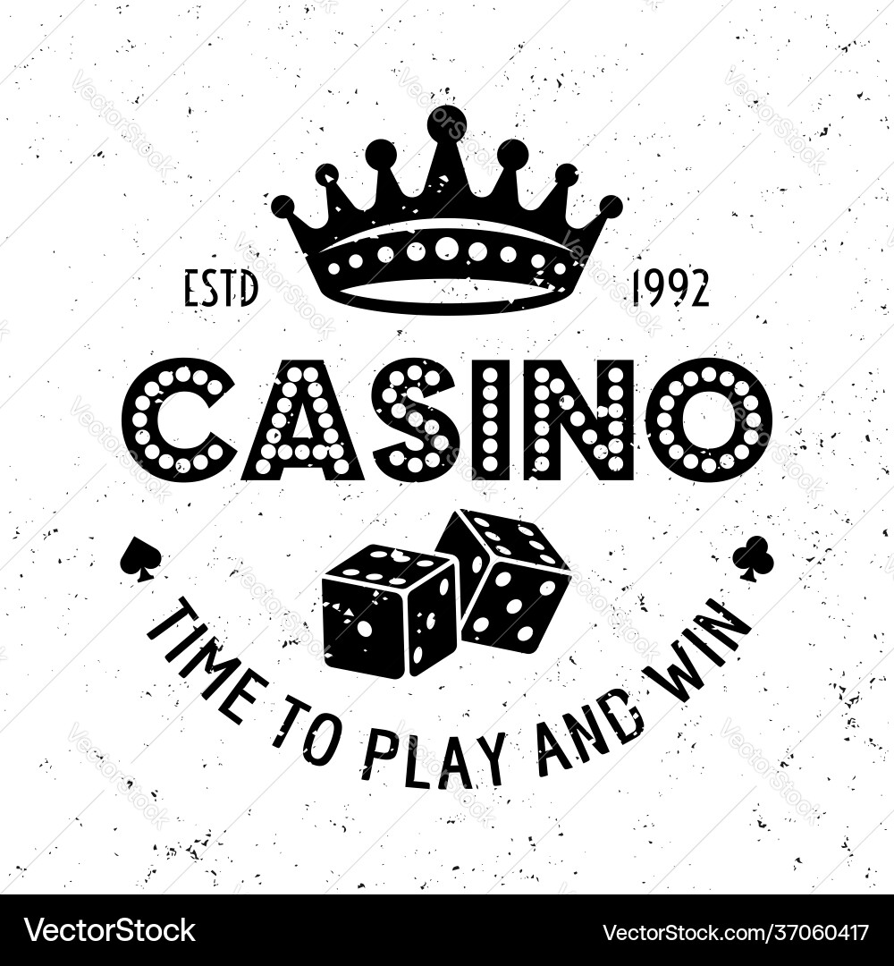 Casino and poker room gambling emblem vector image