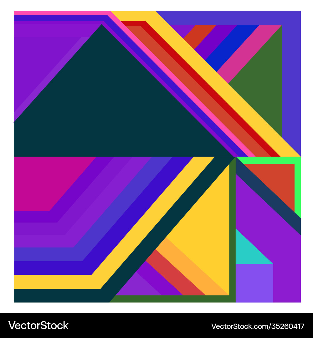 Colorful geometric and curve background pattern vector image