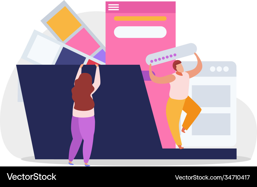 Computer design elements composition vector image