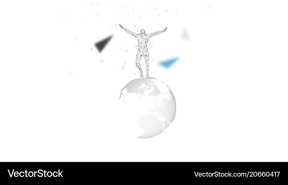 Conceptual abstract man with world globe Conceptual abstract man with world globe vector image