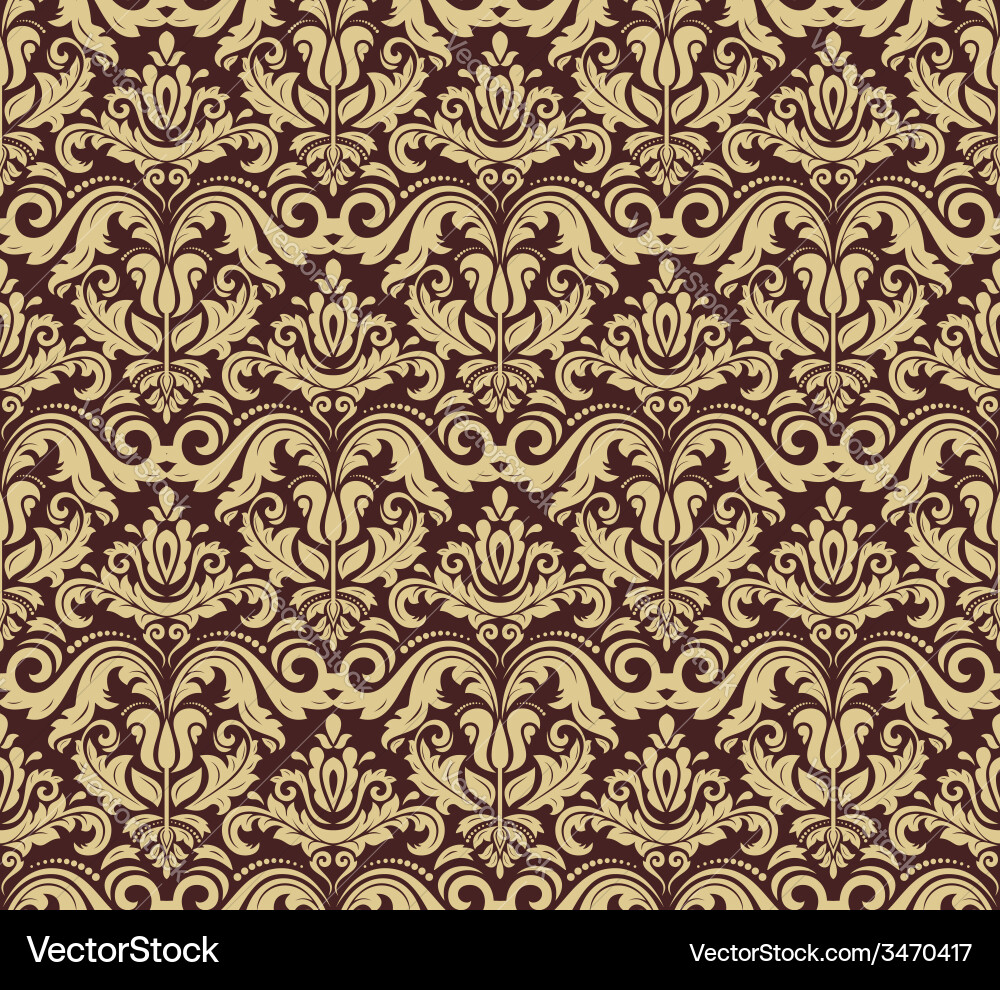 Damask seamless pattern orient background Vector Image