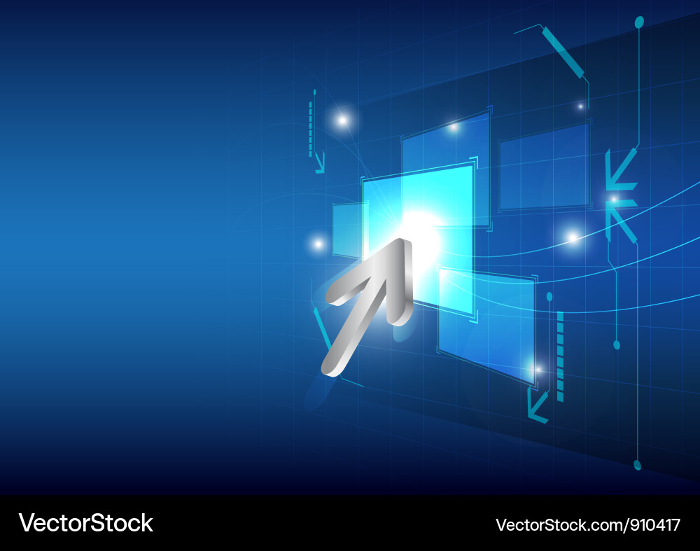 Digital Click Button on Screen vector image