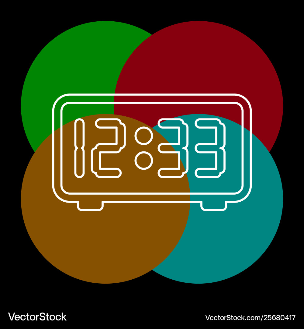 Digital display clock - timer Vector Image