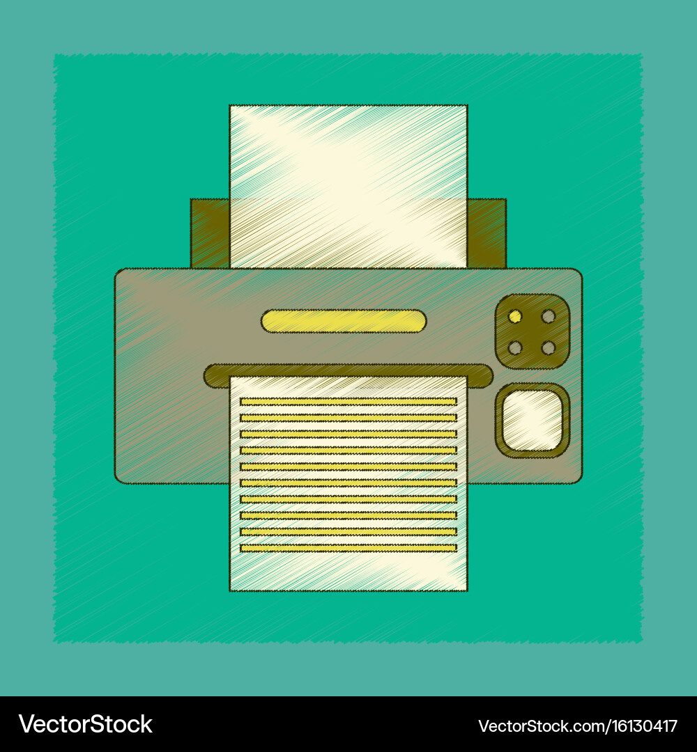 Flat shading style icon computer printer vector image