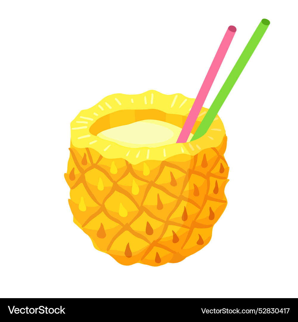 Frisch exotische Sommer Cocktail in Ananas Pina Frisch exotische Sommer Cocktail in Ananas Pina vektorbild