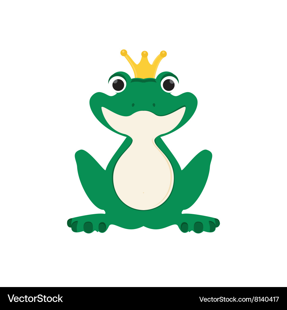 Grüner Frosch in Krone Vektorbild