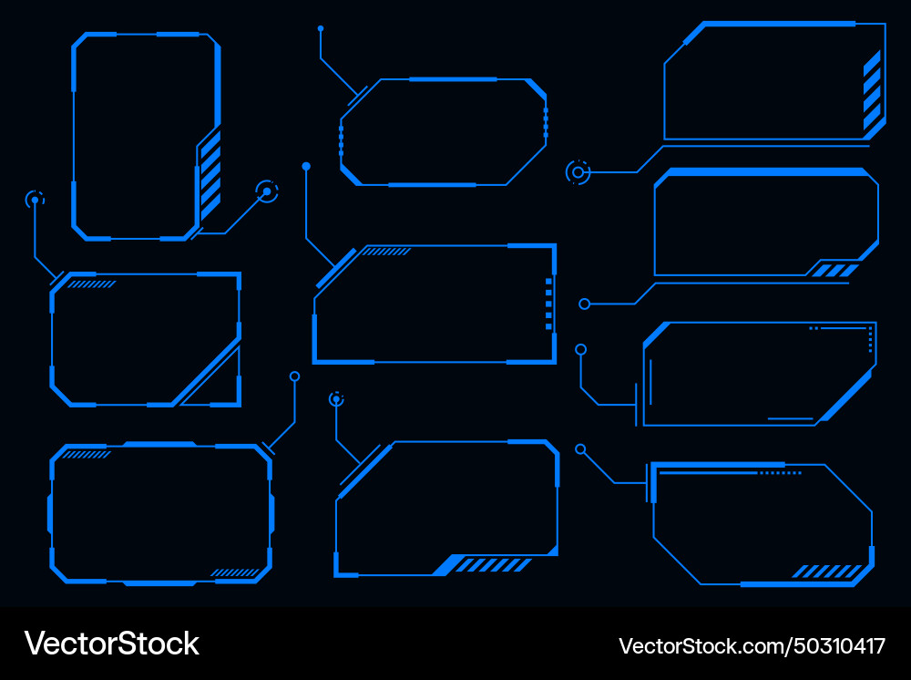 Hud element frame futuristic interface cyberpunk vector image