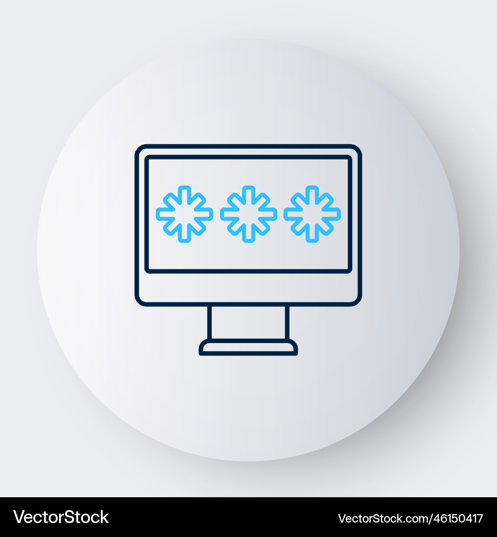 Line monitor with password notification icon Line monitor with password notification icon vector image