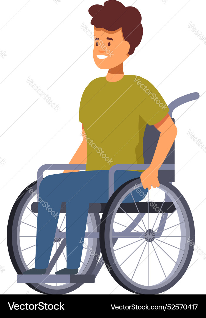 Man Using Wheelchair - Accessible Mobility vector image