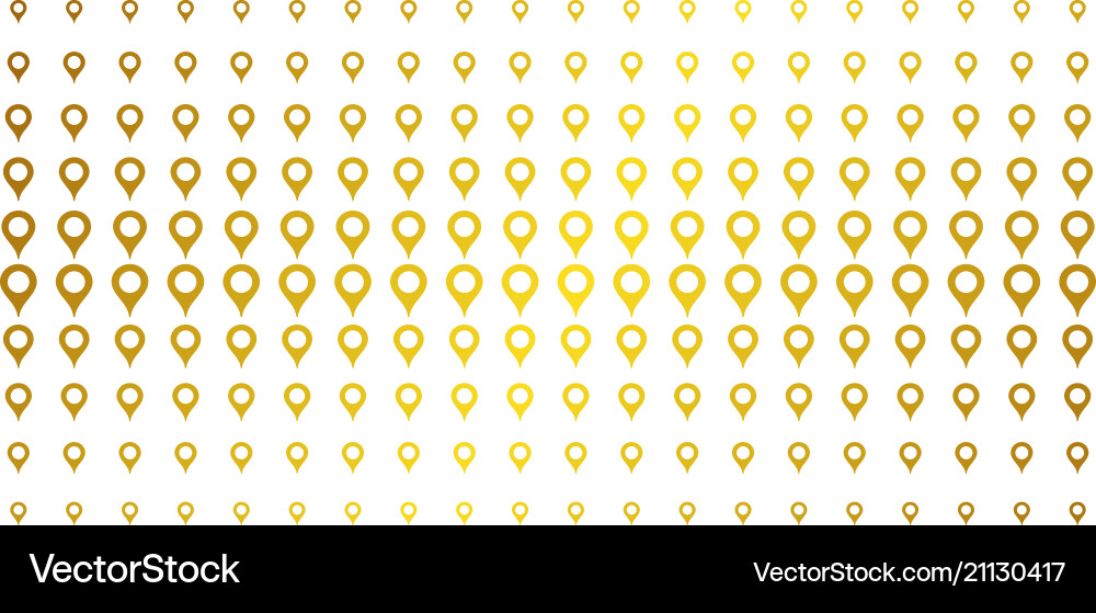 Map marker gold halftone array Map marker gold halftone array vector image