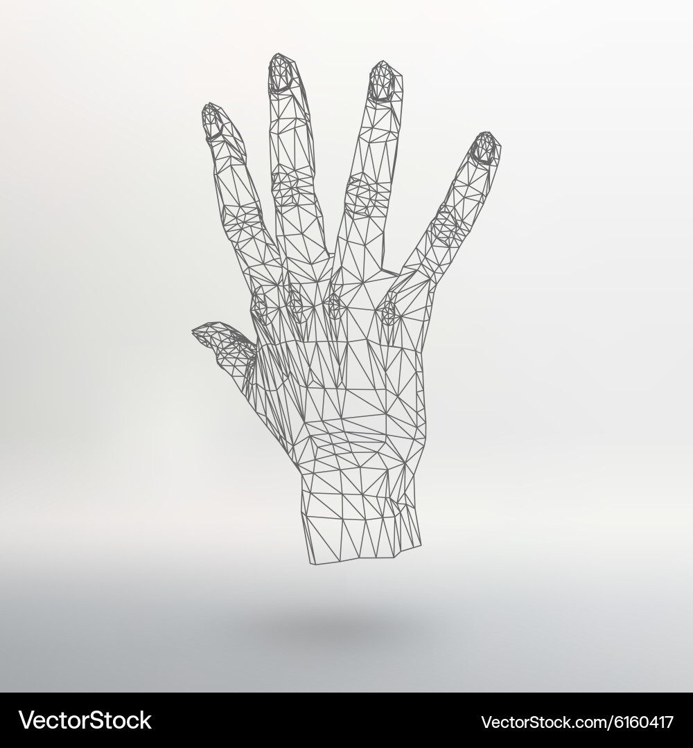 Mesh polygonal background hand of lines Vector Image