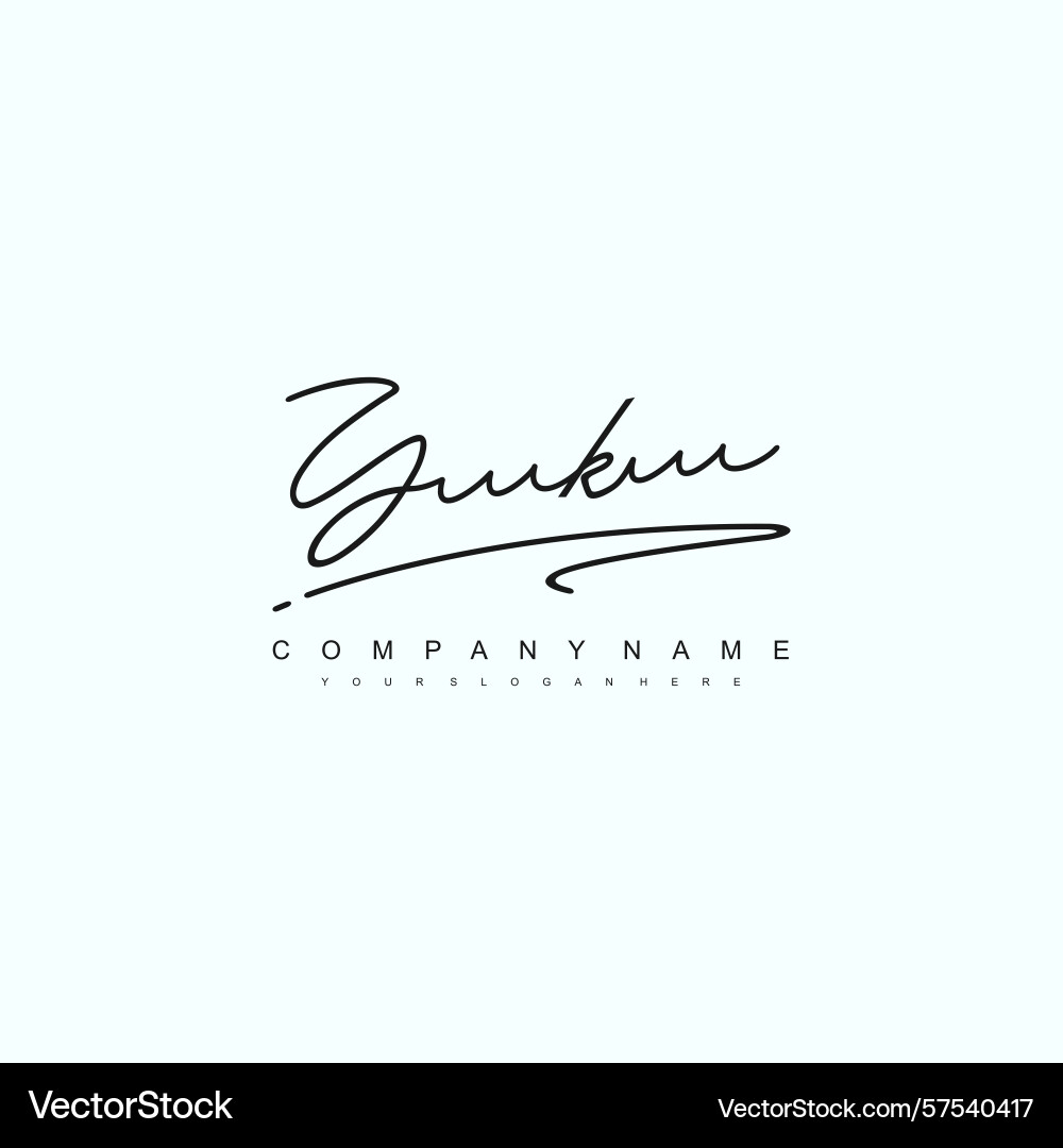 Minimal signature logo design with yk initials Vector Image