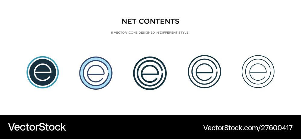 Net contents icon in different style two colored Net contents icon in different style two colored vector image