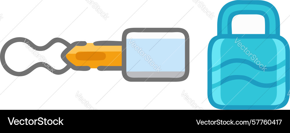 Padlock with broken key icon design generative ai vector image