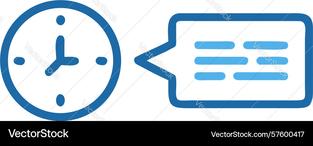 Scheduled messages clock and text bubble vector image