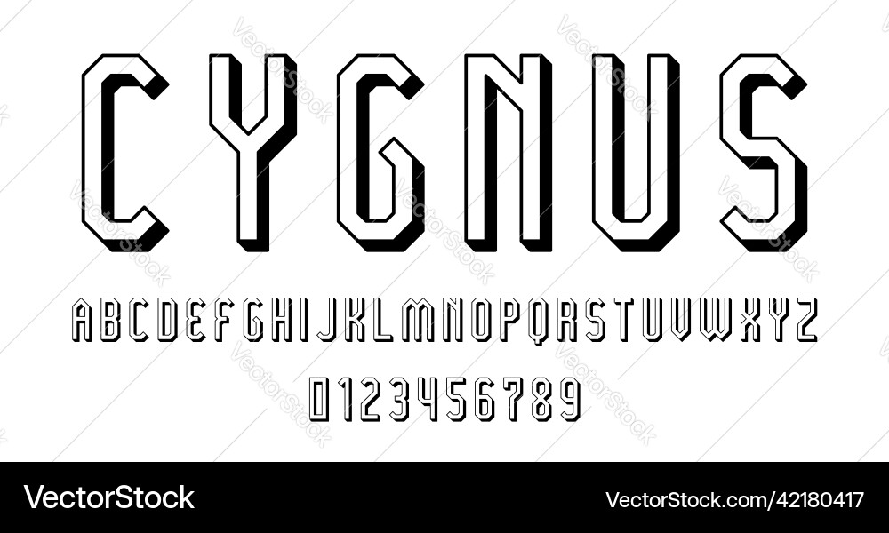 Set of alphabets font letters and numbers Set of alphabets font letters and numbers vector image