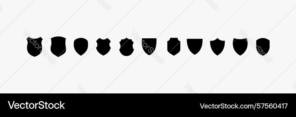 Shield icons with checkmarks representing security vector image