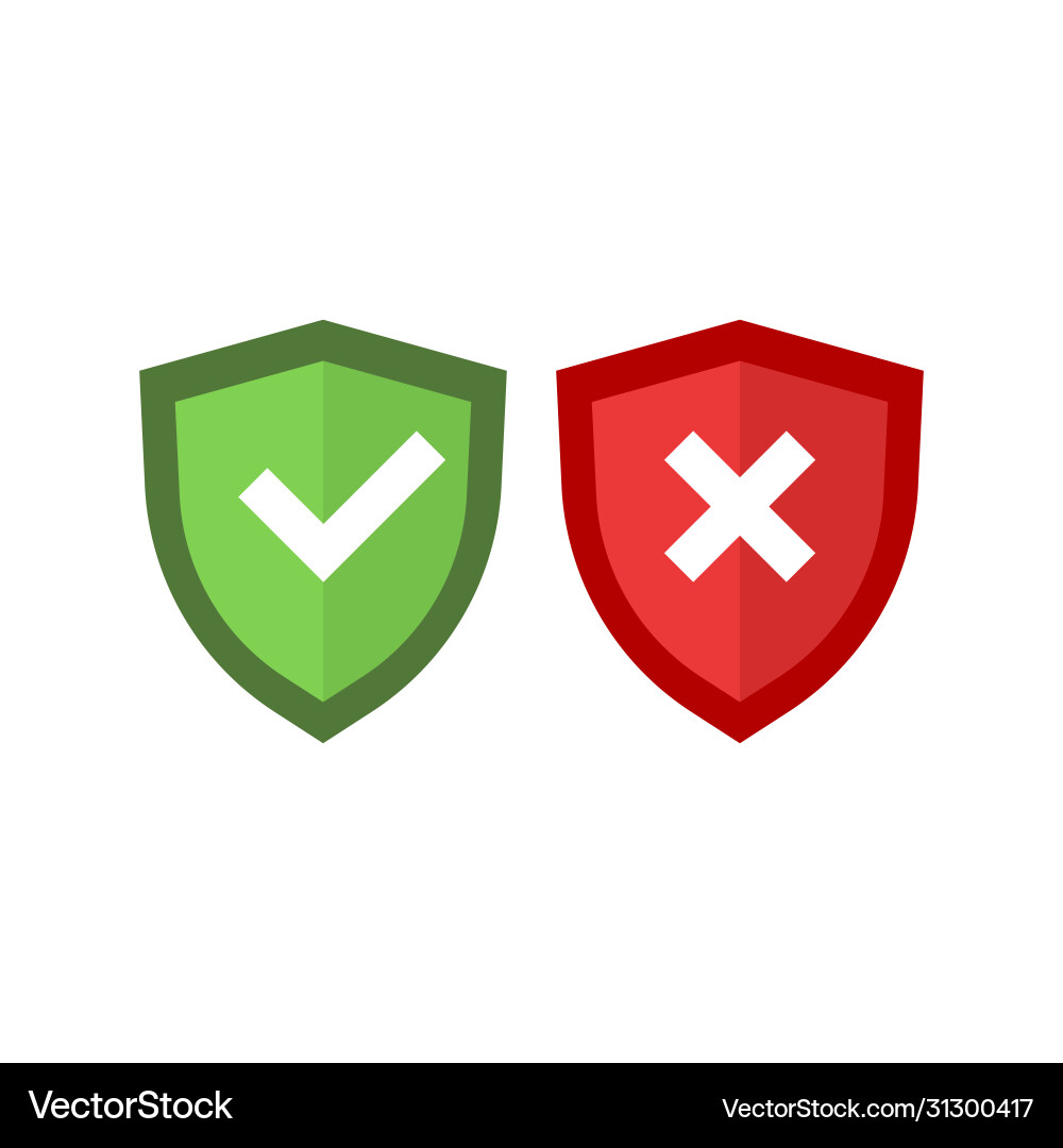 Shields and check marks icons set tick mark Shields and check marks icons set tick mark vector image