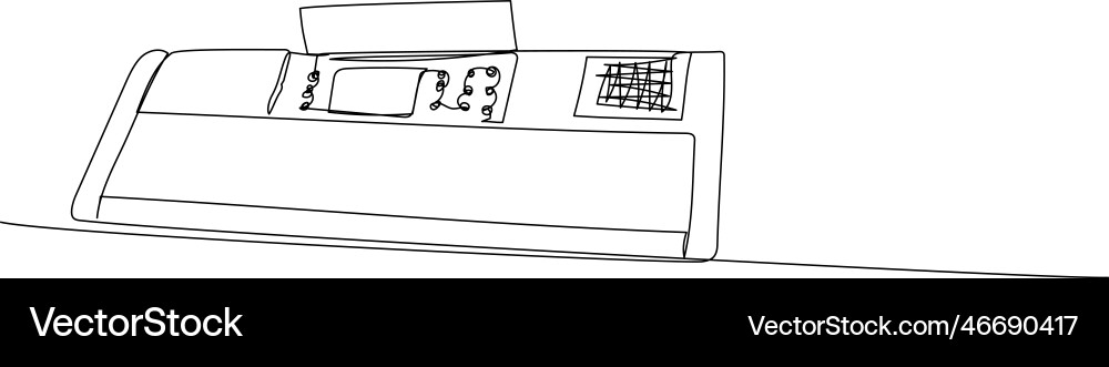 Synthesizer keyboard one line art continuous Vector Image