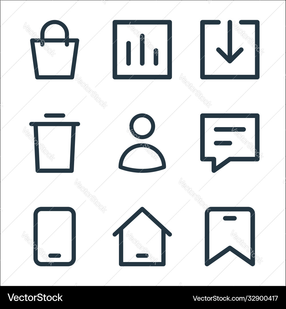 User interface line icons linear set quality User interface line icons linear set quality vector image