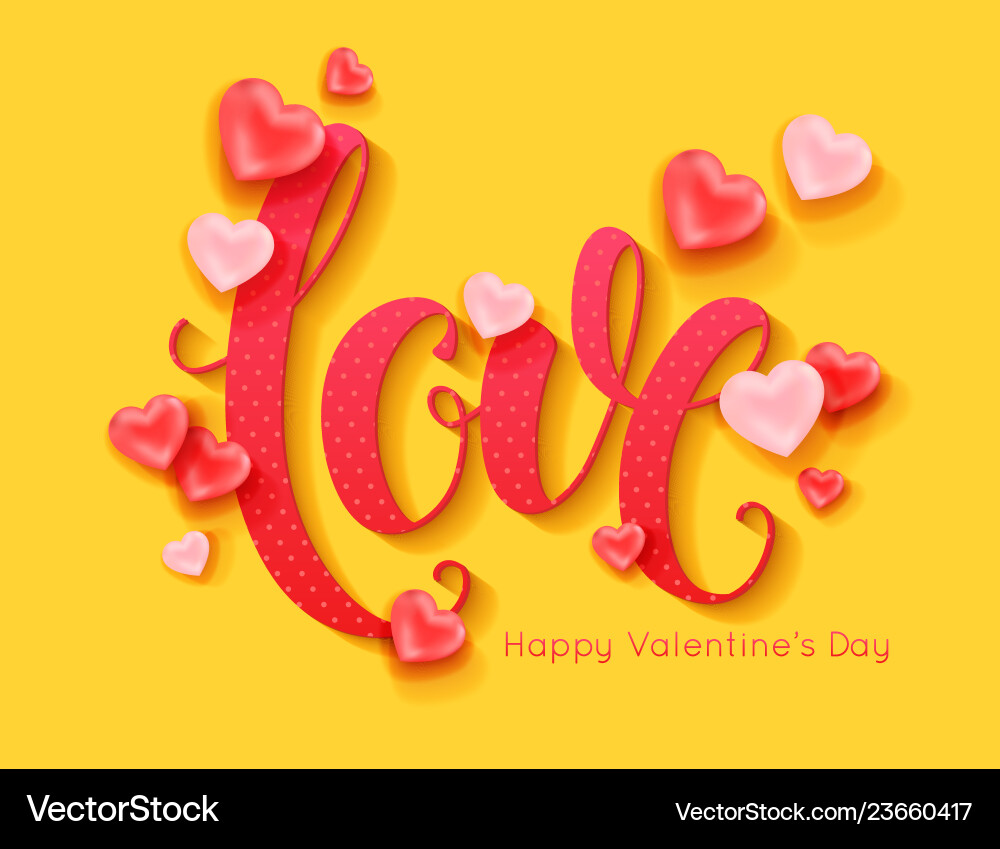 Valentines day banner layout love calligraphic Valentines day banner layout love calligraphic vector image
