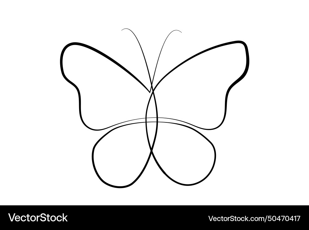 With a continuous butterfly line vector image