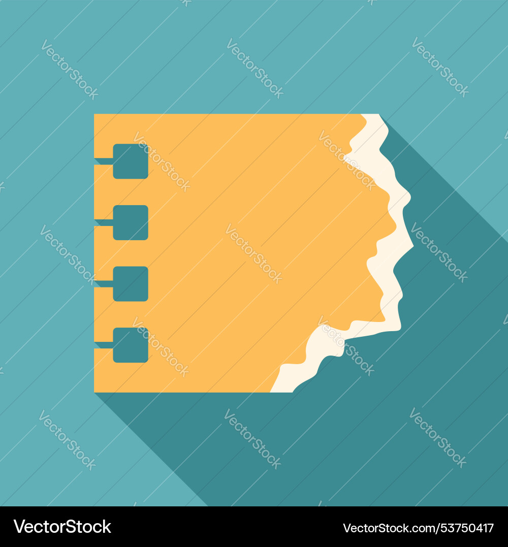 Yellow notepad with torn off paper showing blank Yellow notepad with torn off paper showing blank vector image