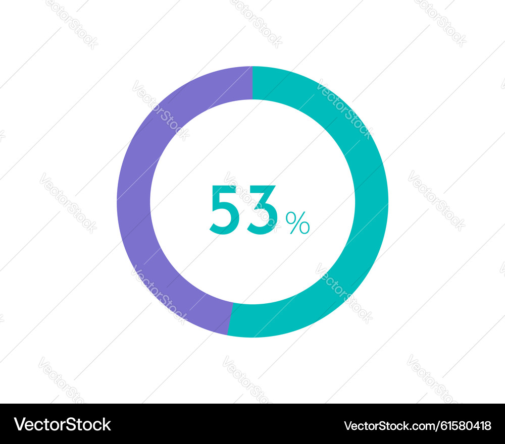 53 percentage pie diagrams on the white – Royalty-Free Vector | VectorStock