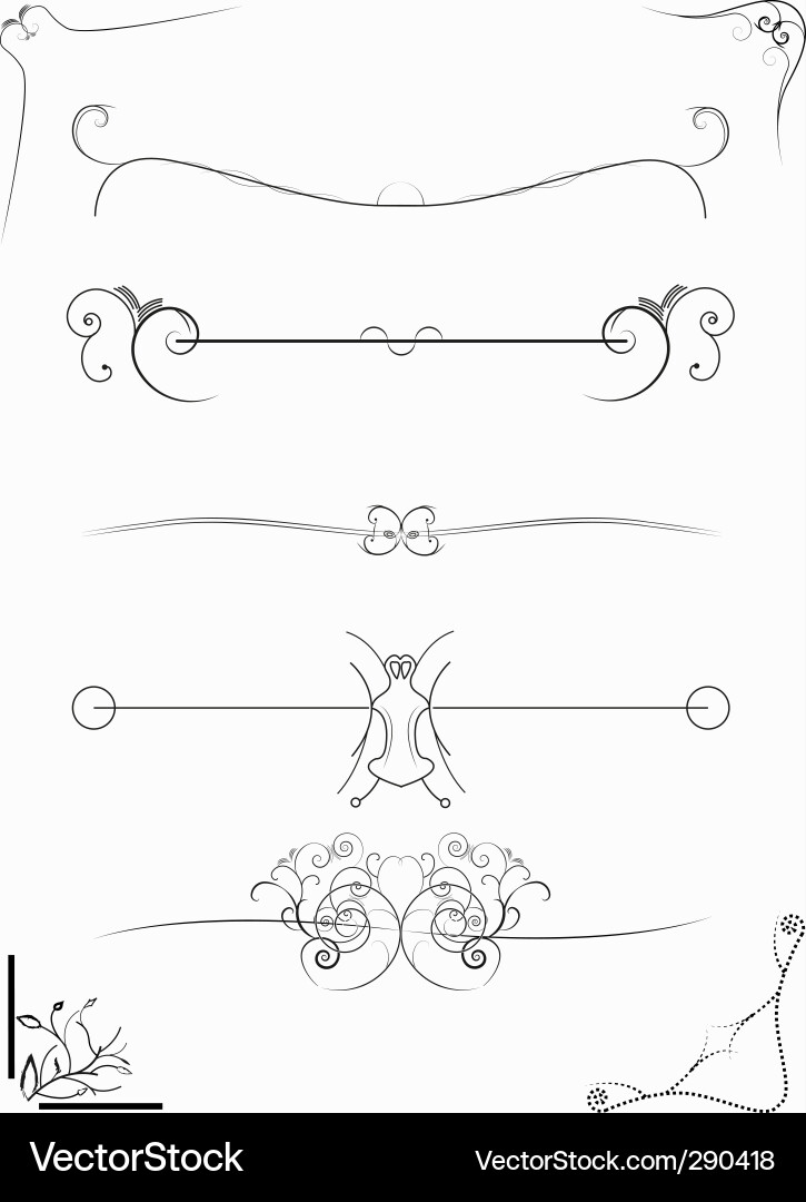 Abstract design elements borders frames Vector Image
