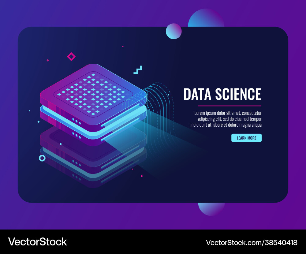 Big data processing presentation on projector Big data processing presentation on projector vector image