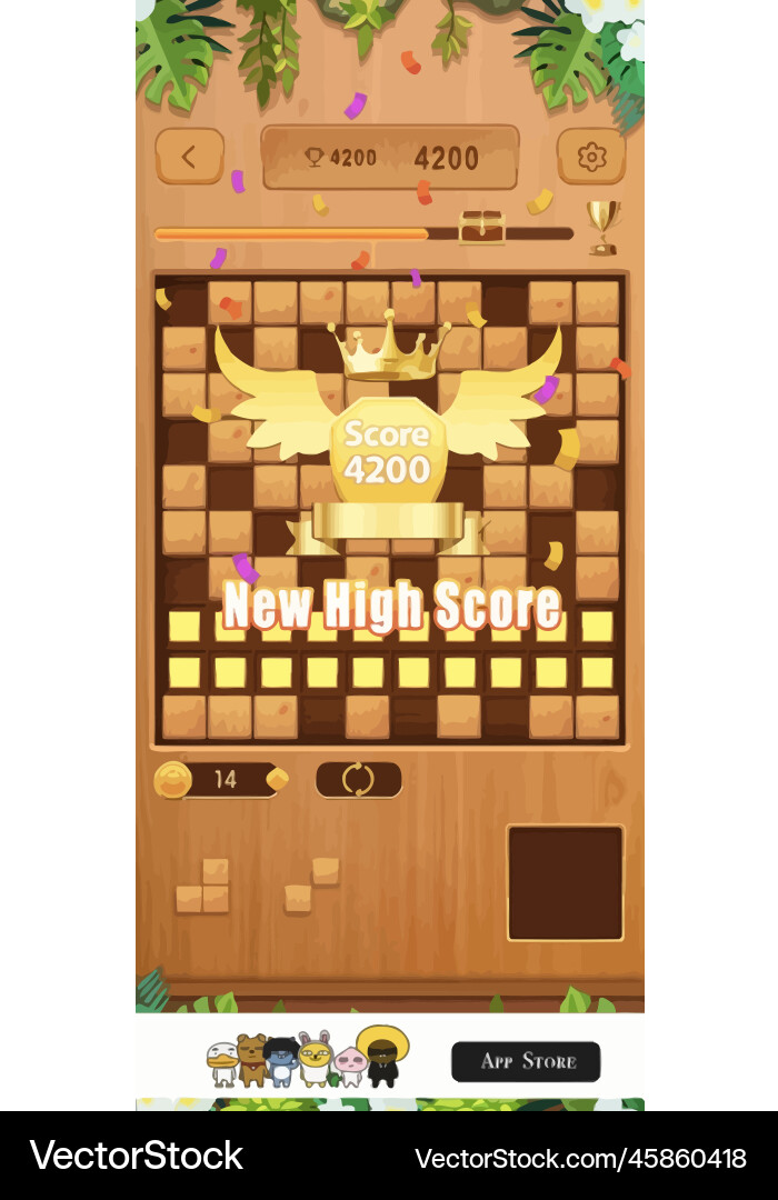 Complete set of level button game ui pop-up icon Vector Image