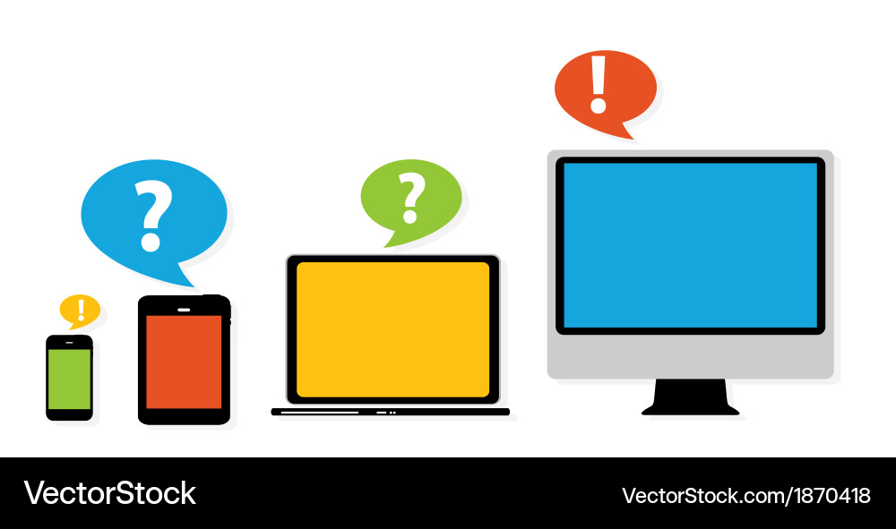 Computing concept on different electronic devices vector image