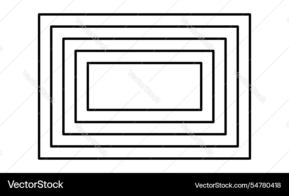 Concentric rectangle shapes repeating rectangular Concentric rectangle shapes repeating rectangular vector image