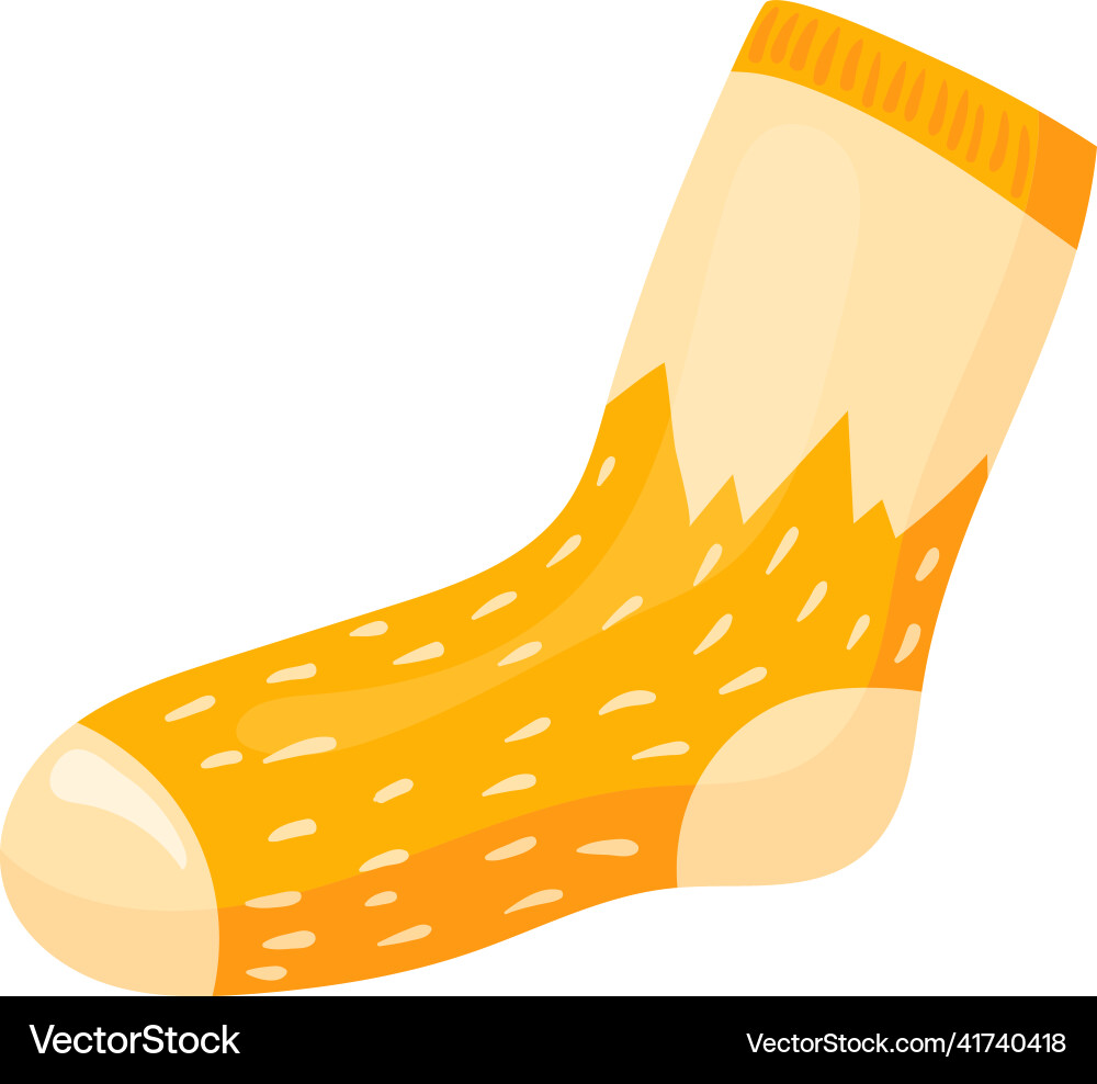 Cozy orange sock cute kid foxy apparel Cozy orange sock cute kid foxy apparel Vector Image