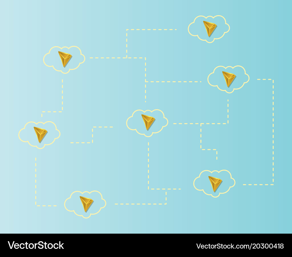 Cryptocurrency tron blockchain cloud conbackground vector image