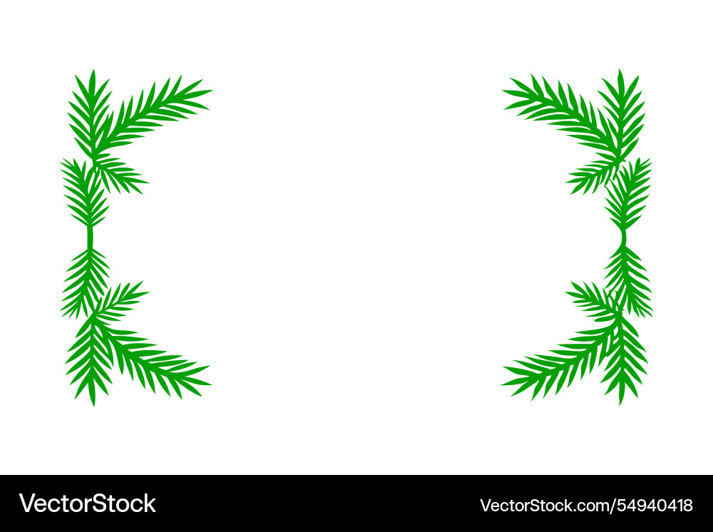 Horizontal green pine branch border creating Horizontal green pine branch border creating Vector Image