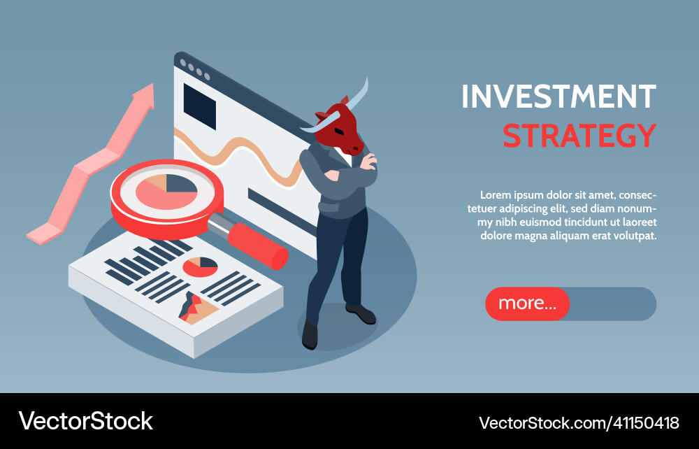 Investment isometric web banner vector image