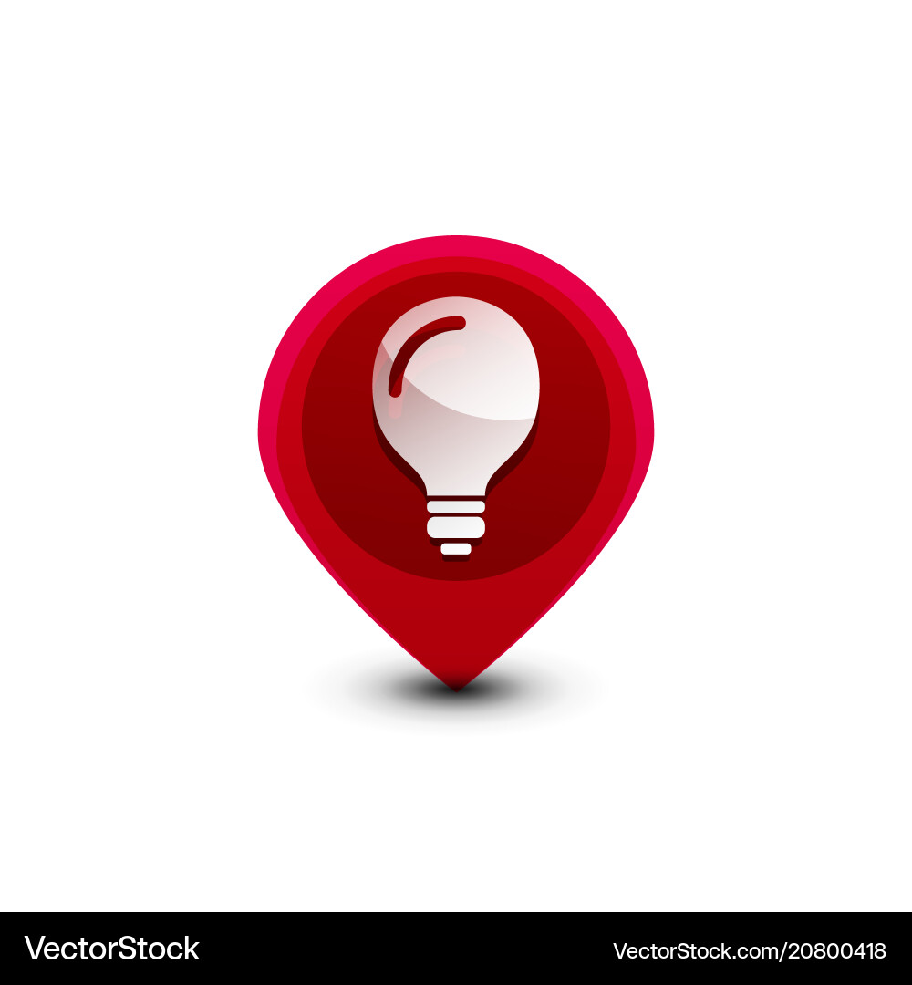 Light bulb new idea concept web button Vector Image