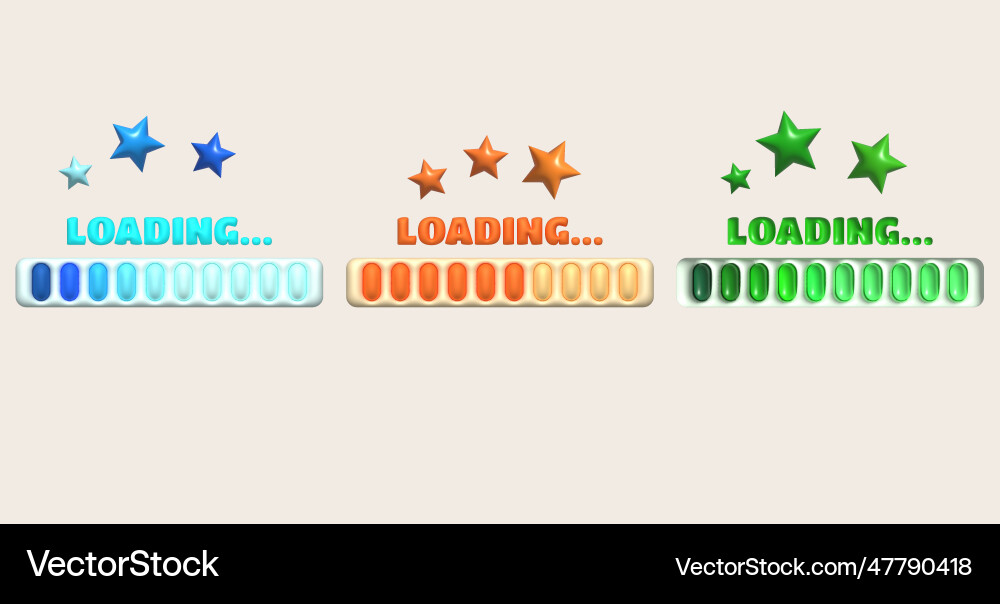 Loading bar and progress visualization Loading bar and progress visualization vector image