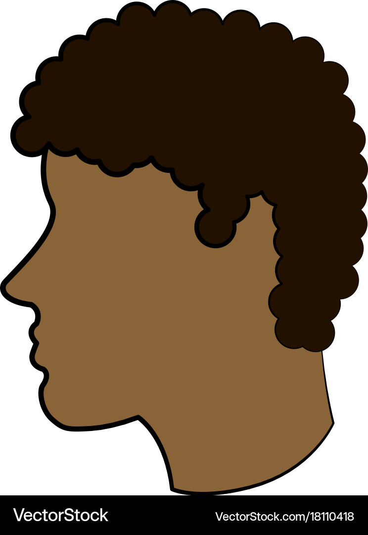 Man avatar head sideview icon image vector image