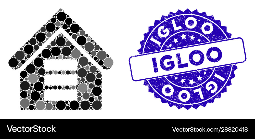 Mosaic data center building icon with textured Mosaic data center building icon with textured vector image