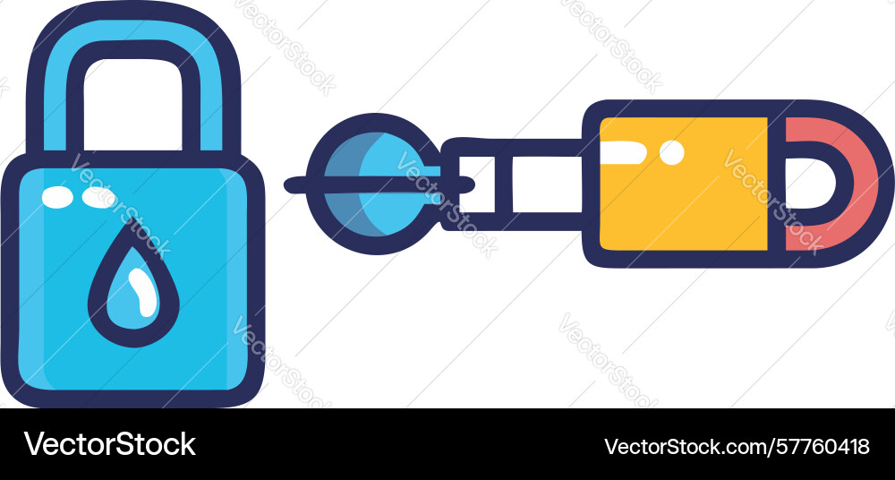 Padlock with broken chain icon design generative vector image