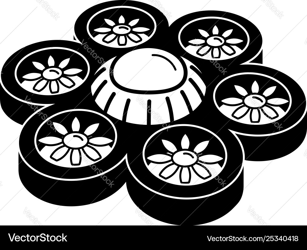 Protected hexacopter icon simple style Protected hexacopter icon simple style vector image