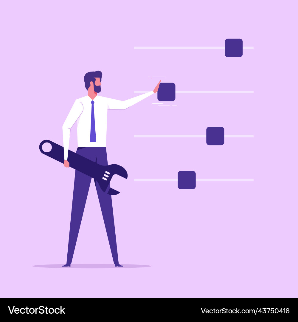 Quality control or setting system preferences Vector Image