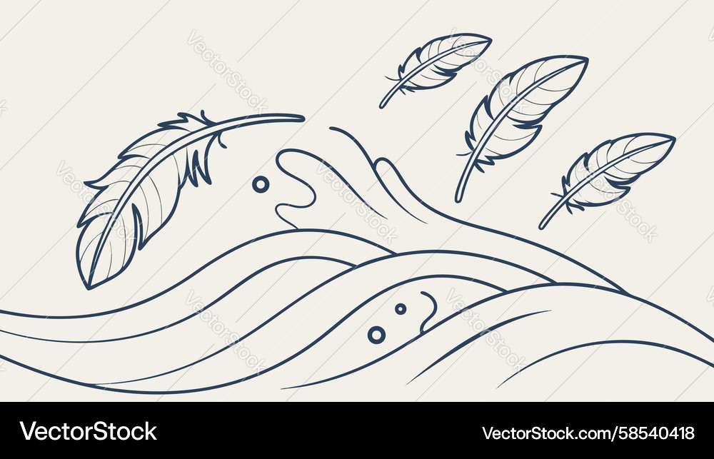 Serene Feather Swirl Vector Image