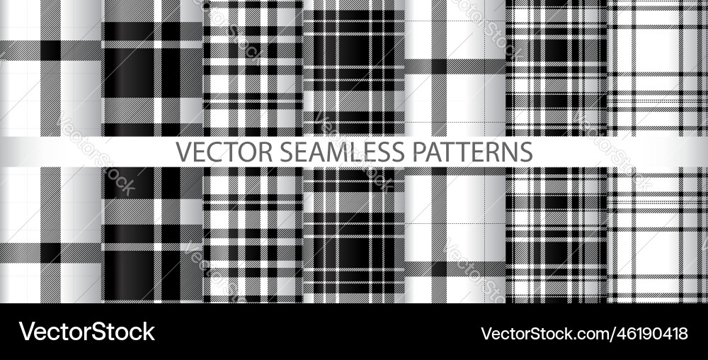 Set pattern textile fabric background check Vector Image