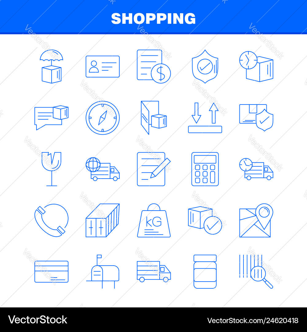 Shopping line icon for web print and mobile uxui Shopping line icon for web print and mobile uxui vector image
