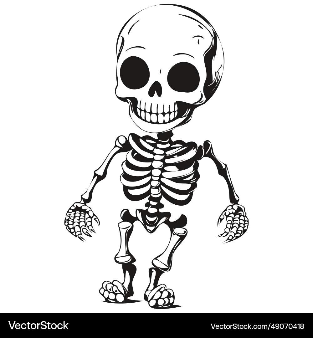 Skeleton activity in for spooky image Vector Image