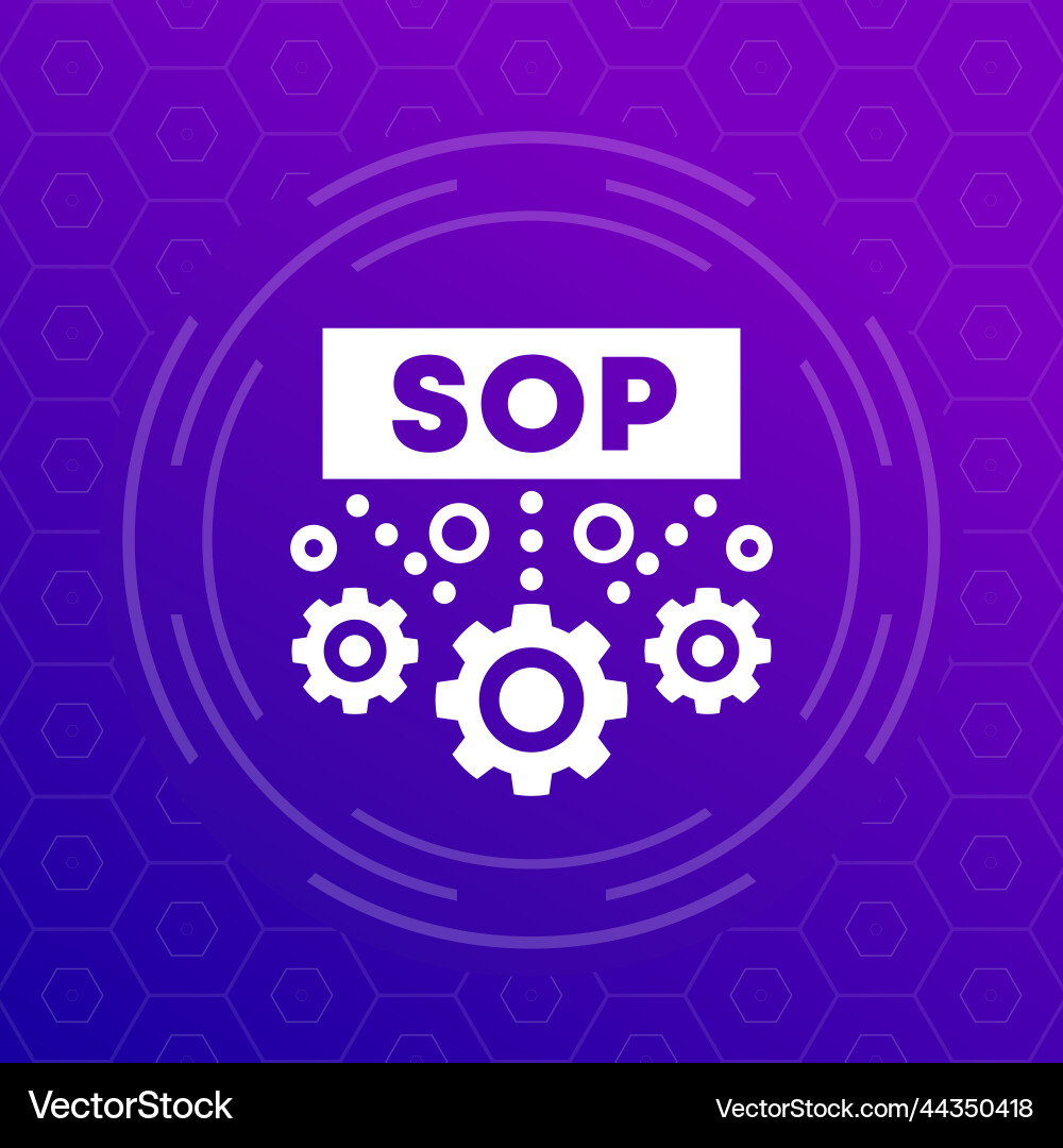 Sop icon standard operating procedure vector image